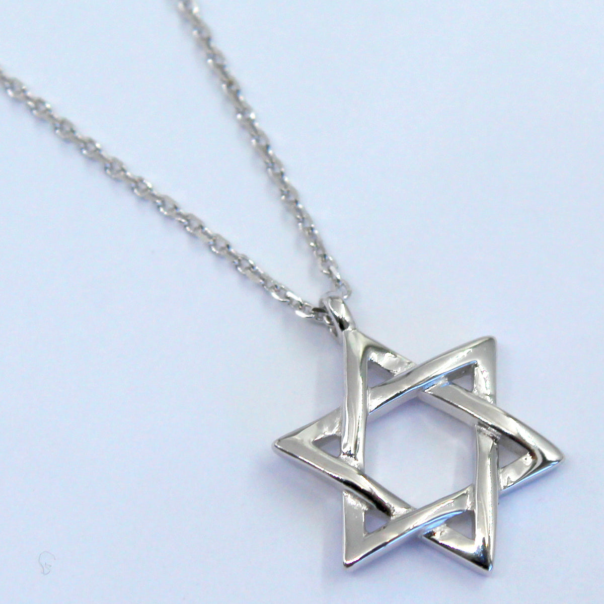 שרשרת כסף | כסף מצופה ברודיום, תליון מגן דוויד