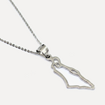 שרשרת תליון מפת ארץ ישראל - flat lay