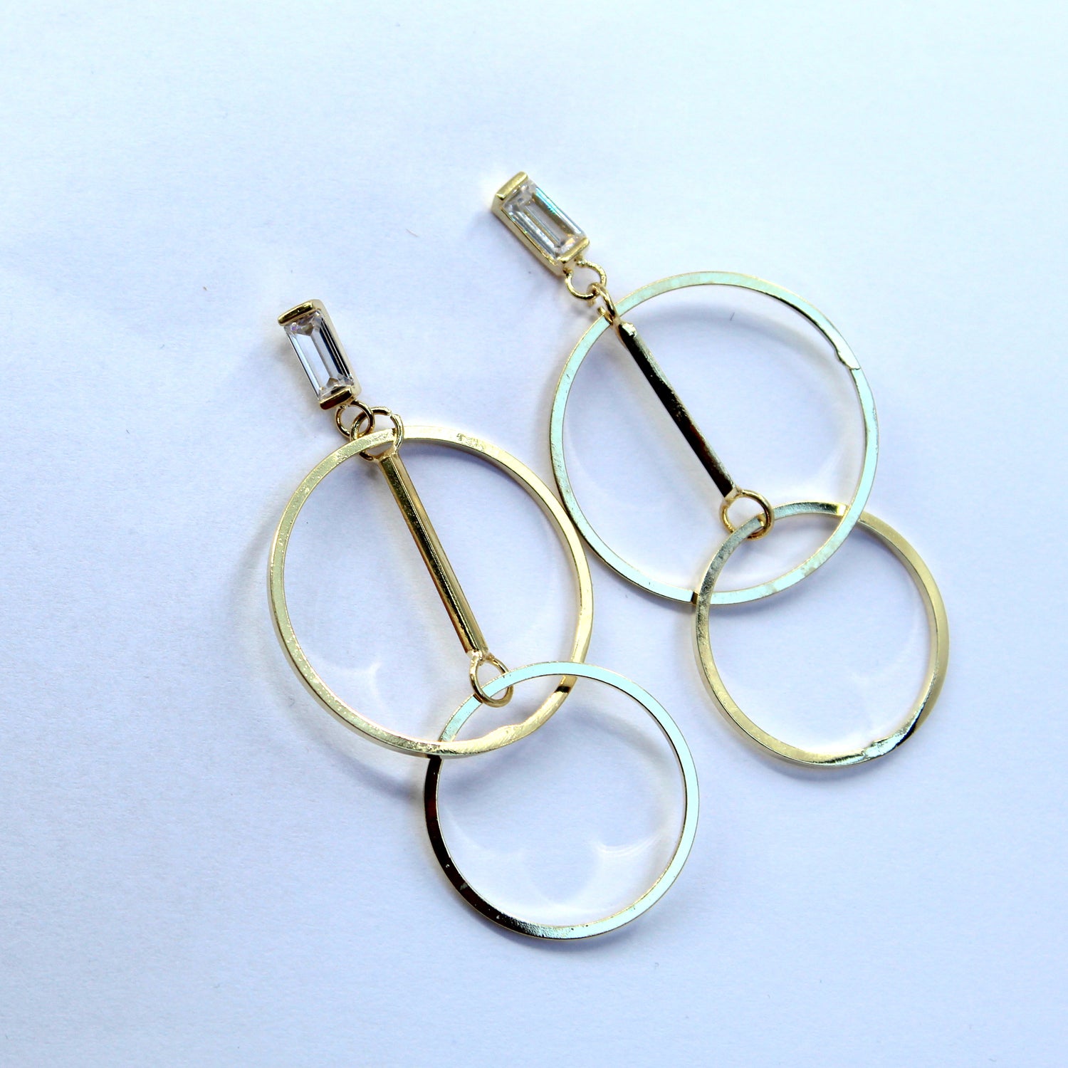 עגילי ציפוי זהב עיגולים