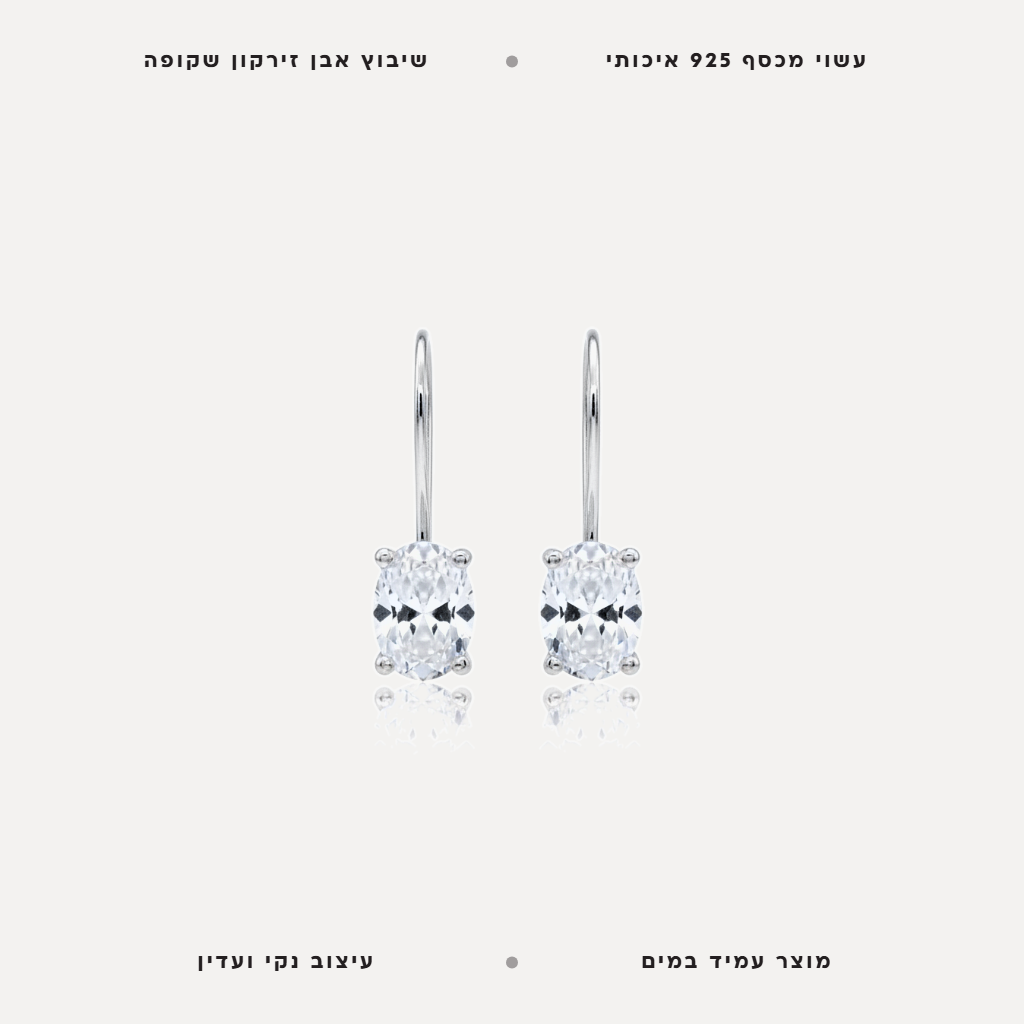 עגילי כסף אבן זירקון - features