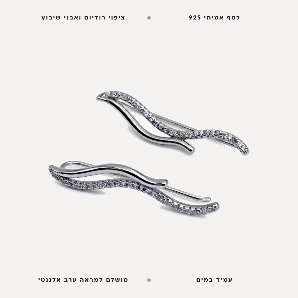 עגילי כסף גלים - features