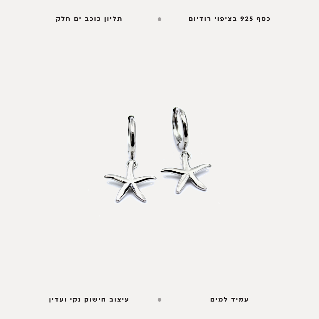 עגילי כסף כוכבי ים - features