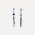 עגילי כסף שרשראות נופלות - flat lay