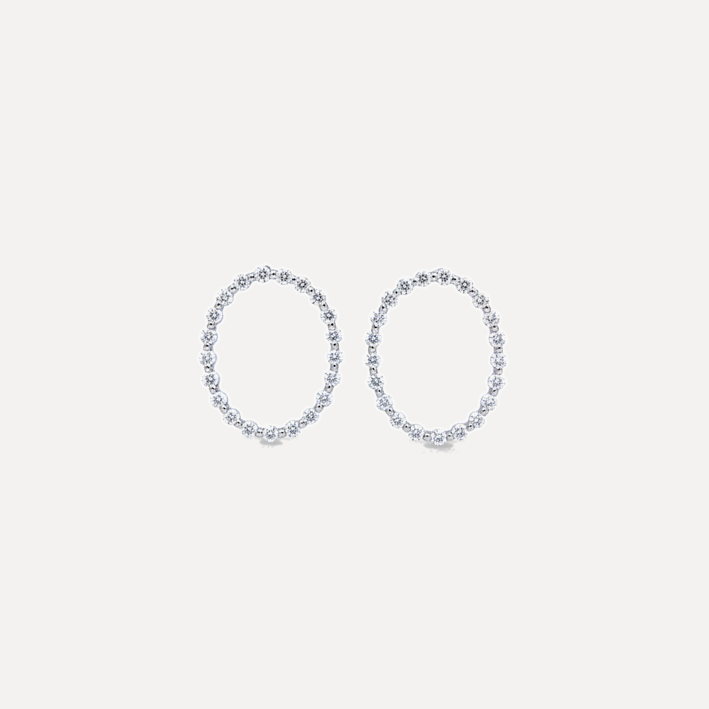 עגילי כסף עובלי - flat lay