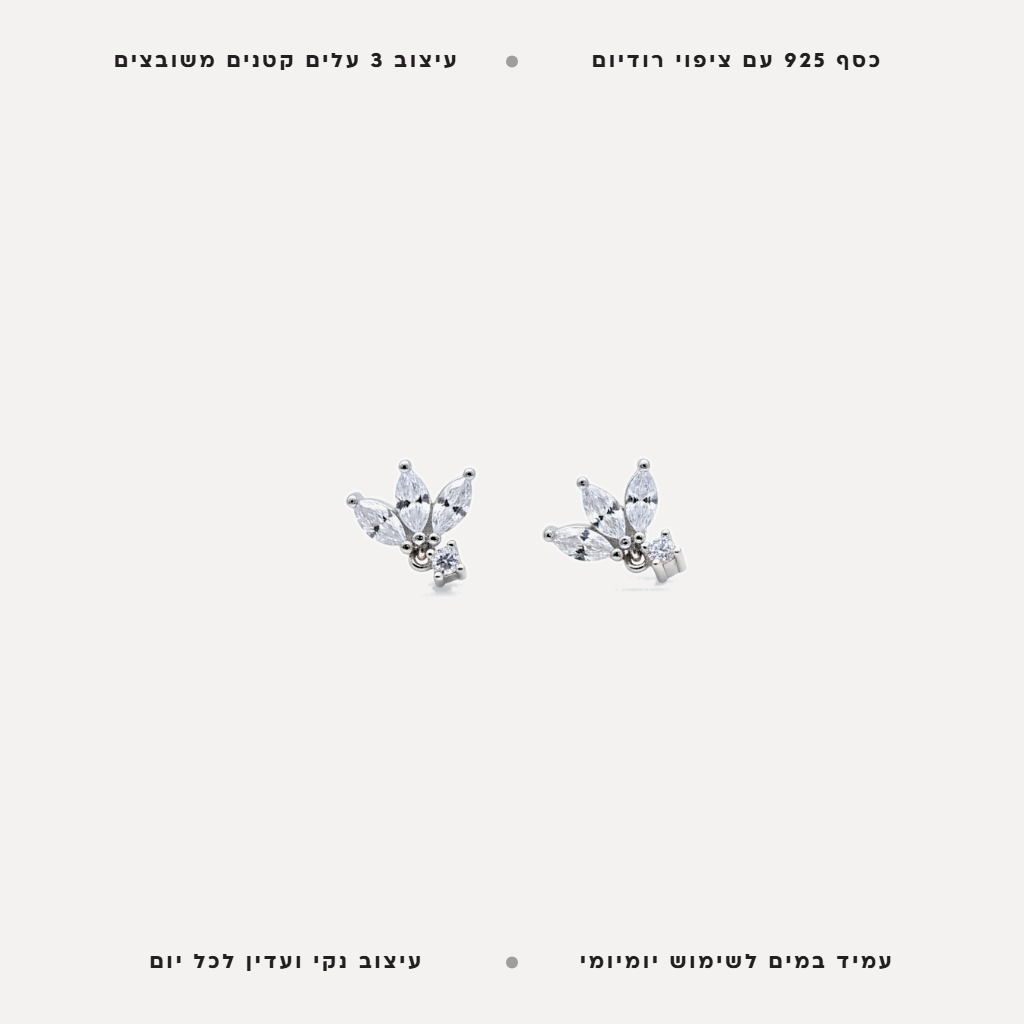 עגילי כסף עלים עדינים - features