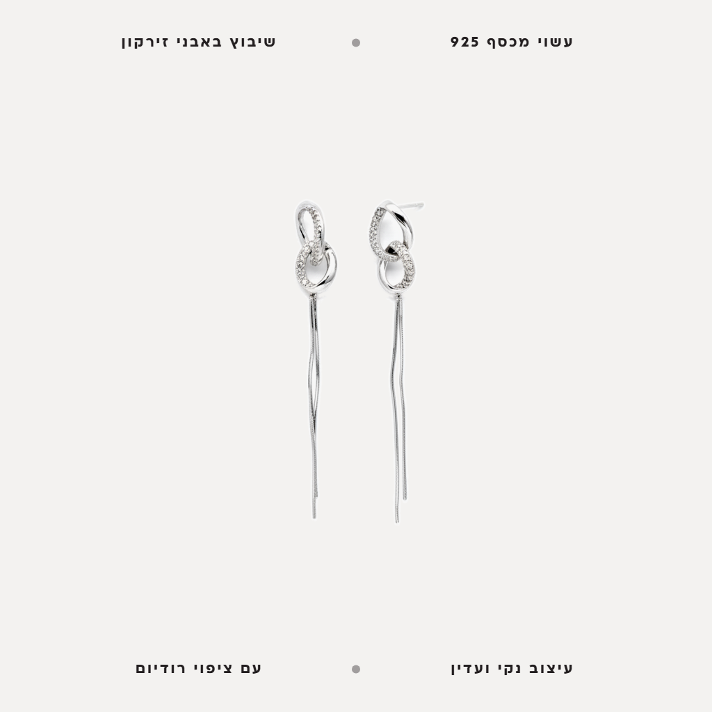 עגילי כסף עיגולים משולבים - features