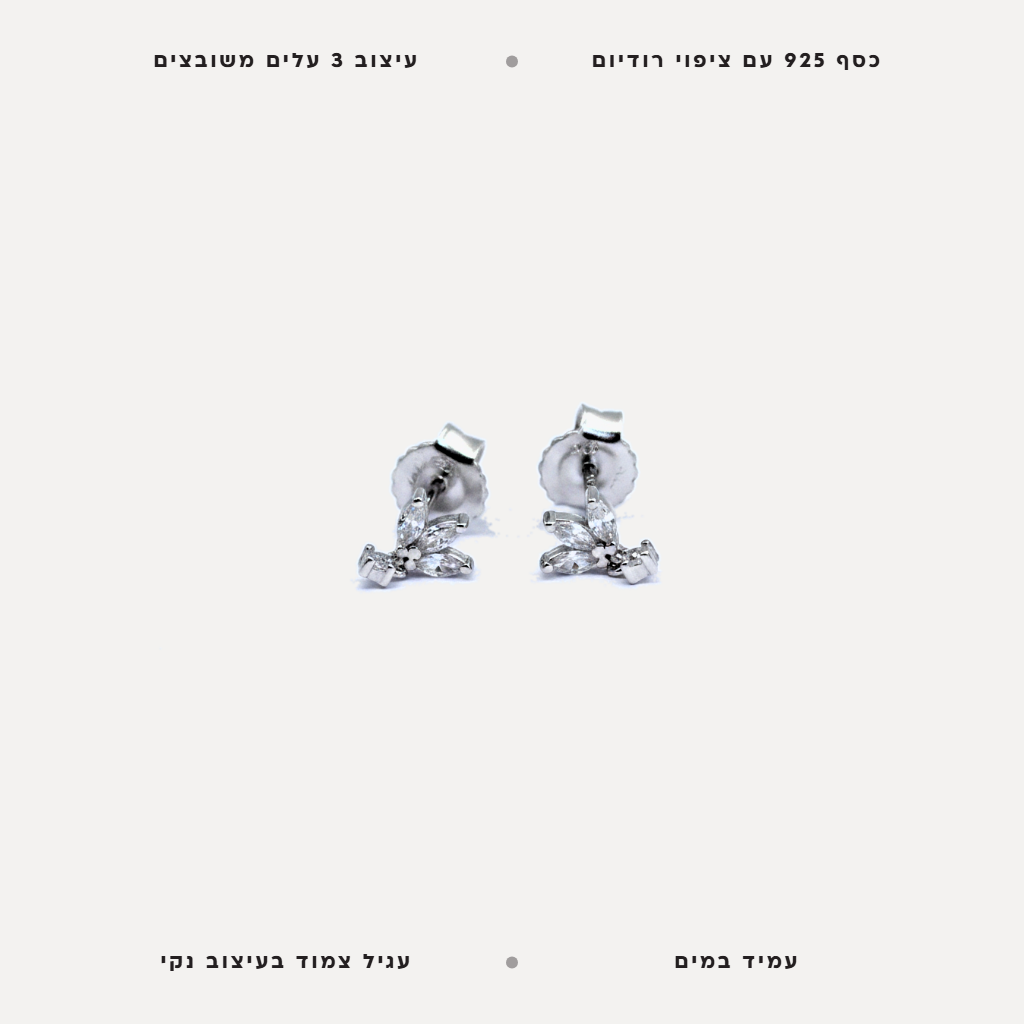 עגילי כסף עלים - features