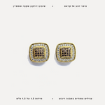 עגילי ציפוי זהב ריבוע משובץ - features