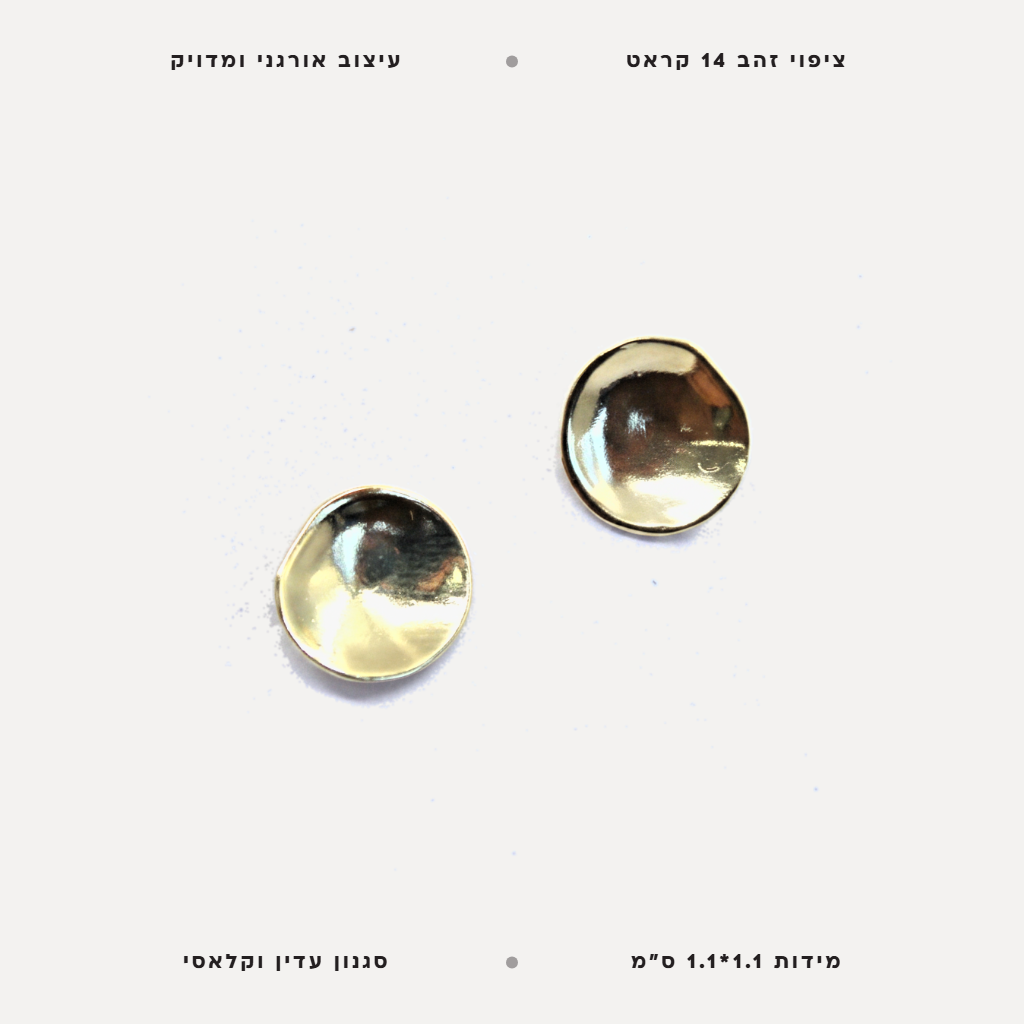 עגילים צמודים ציפוי זהב - features