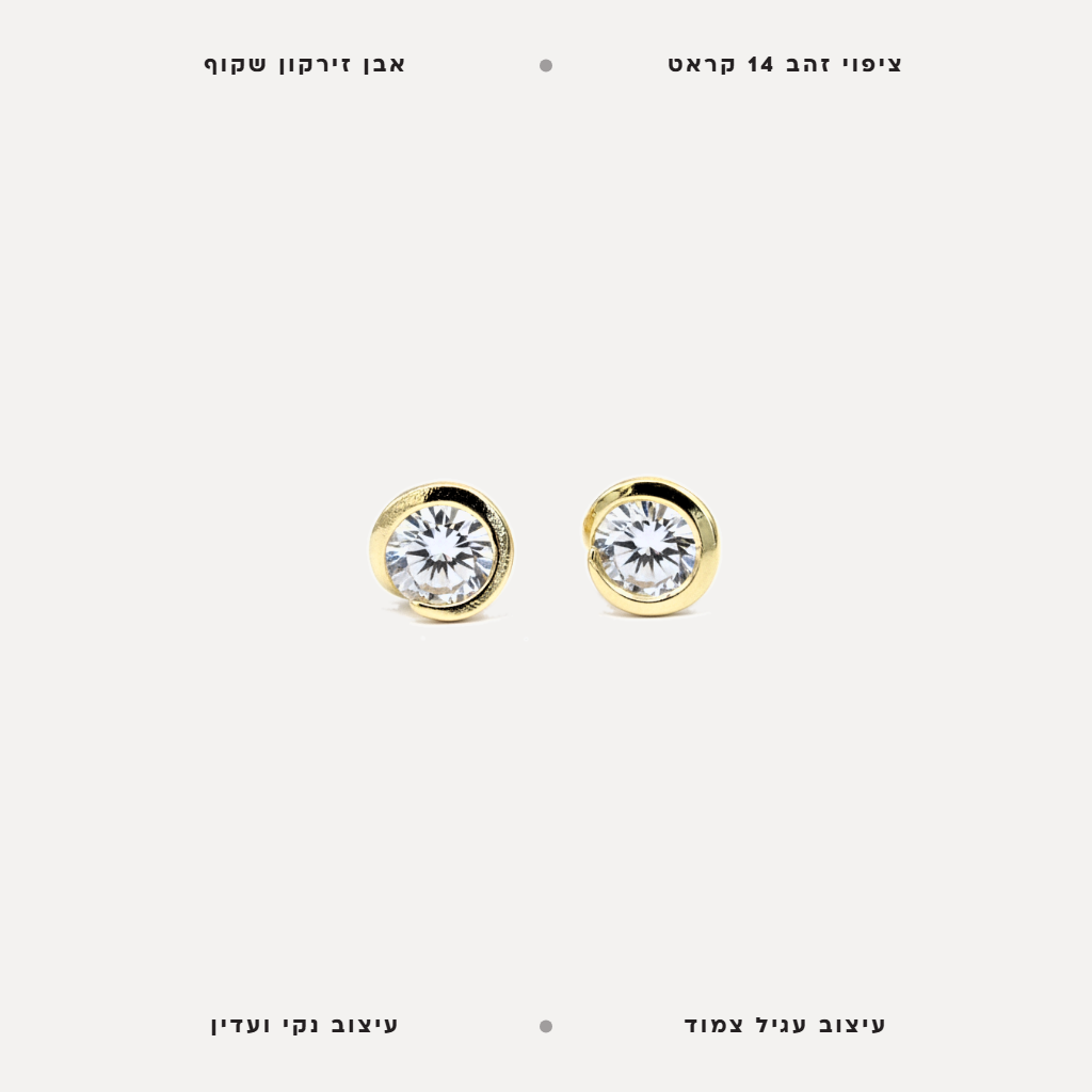 עגילי ציפוי זהב זירקון - features