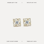 עגילי ציפוי זהב ריבוע עם אבן זירקון - features