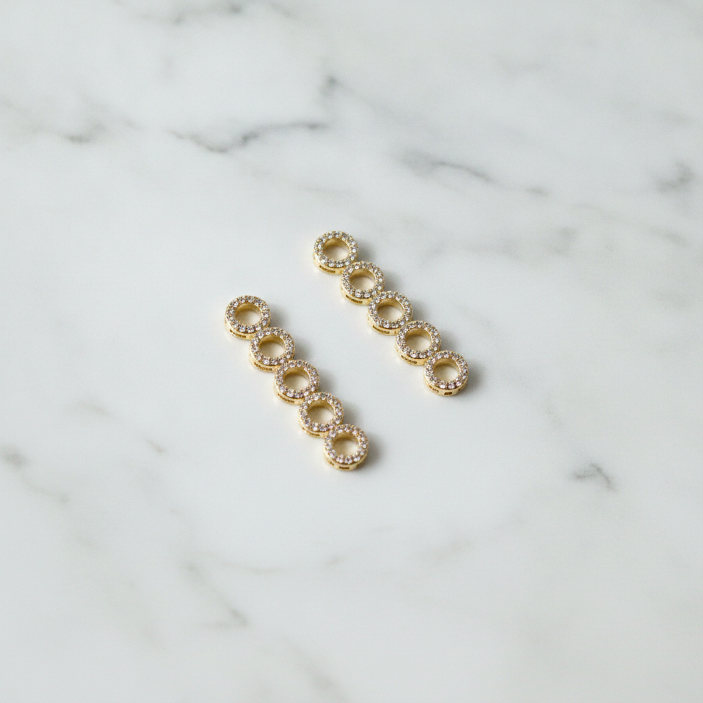 עגילי ציפוי זהב עיגולים - lifestyle
