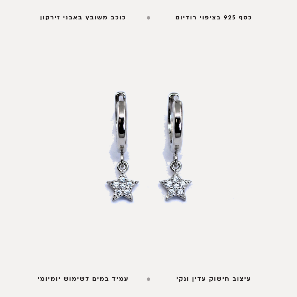 עגילי כסף כוכבים - features