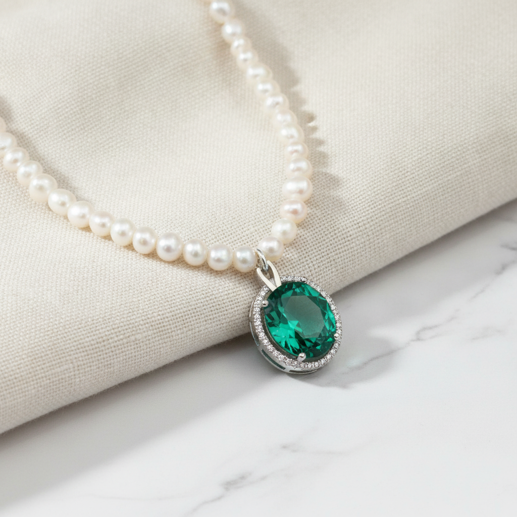 שרשרת כסף פנינים - lifestyle