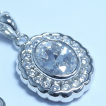 שרשרת כסף אובלי זירקון - detail closeup