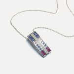 שרשרת כסף מלבן - flat lay