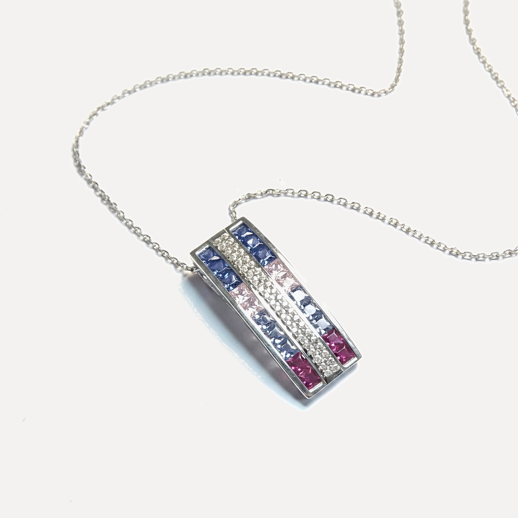 שרשרת כסף מלבן - flat lay