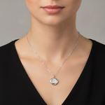 שרשרת כסף מעויין - on model