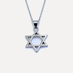 שרשרת כסף מגן דוויד - flat lay