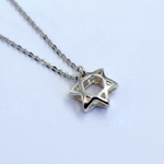 שרשרת כסף מגן דוויד - detail closeup