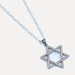 שרשרת כסף מגן דוויד - flat lay