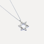 שרשרת כסף מגן דוויד - flat lay