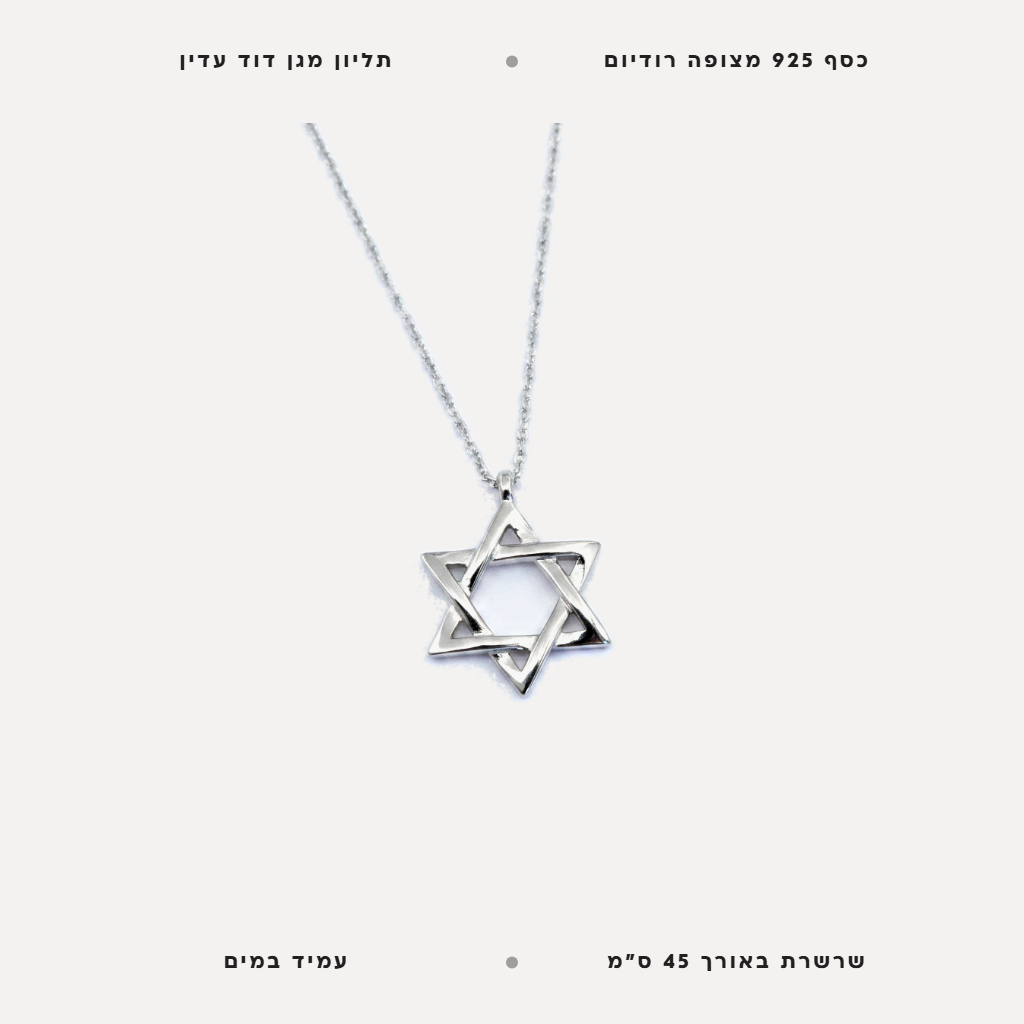שרשרת כסף מגן דוויד - features