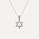 שרשרת כסף מגן דוויד - flat lay