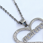mamma שרשרת כסף לב - detail closeup