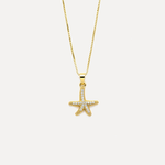 שרשרת ציפוי זהב כוכב ים - flat lay