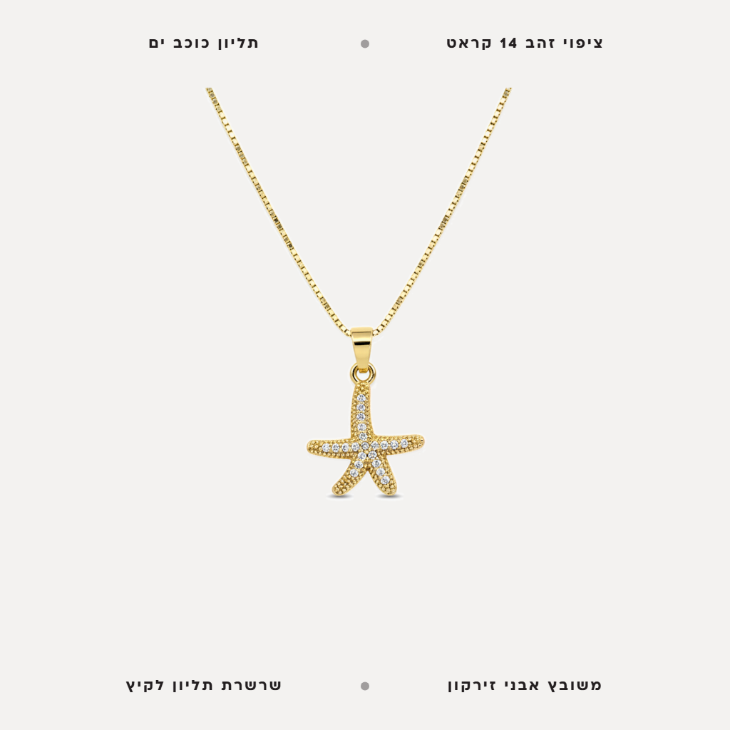 שרשרת ציפוי זהב כוכב ים - features