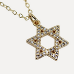 שרשרת ציפוי זהב מגן דוד - detail closeup