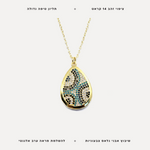 שרשרת ציפוי זהב טיפה גדולה משובצת - features