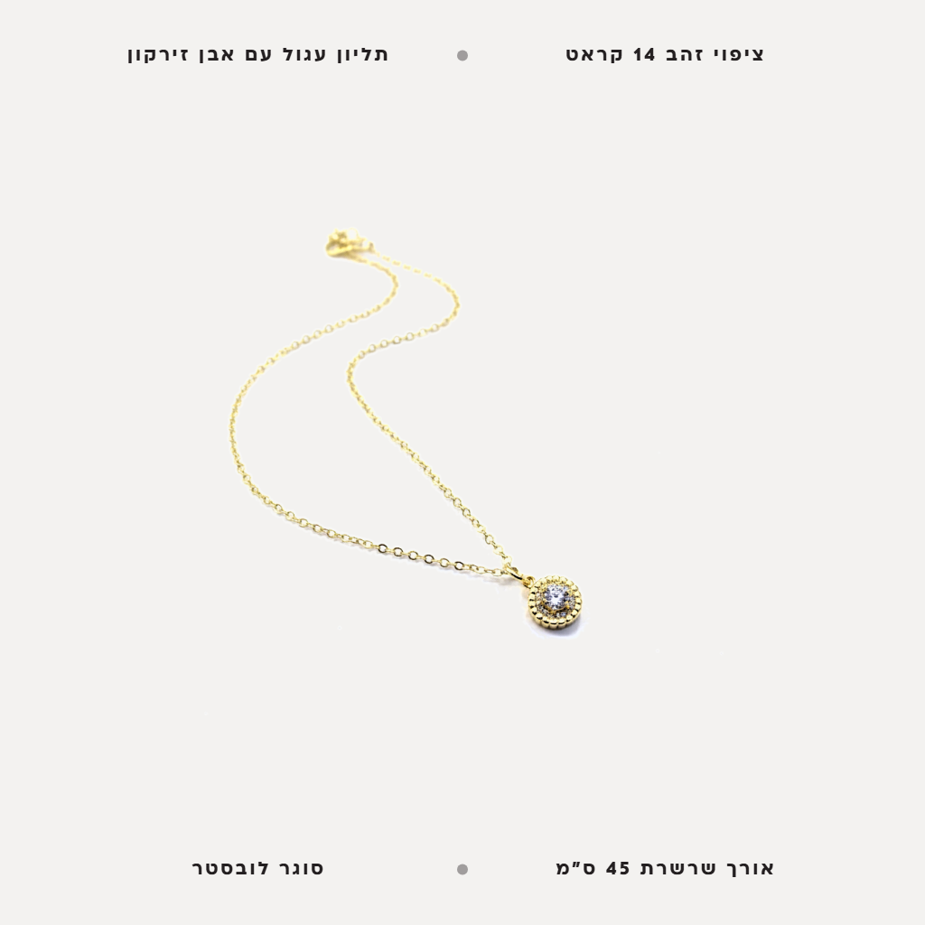 שרשרת ציפוי זהב תליון עגול - features