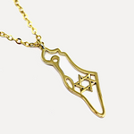 שרשרת תליון מפת ארץ ישראל - flat lay