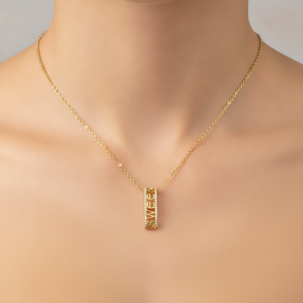 sweet שרשרת ציפוי זהב - on model